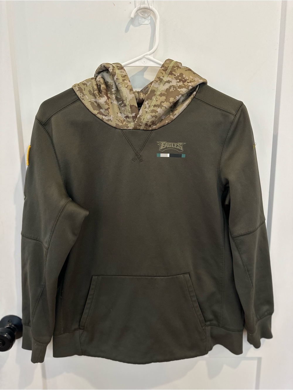 Youth Philadelphia Eagles NFL Dri-FIT Hoodie with Camouflage Hood